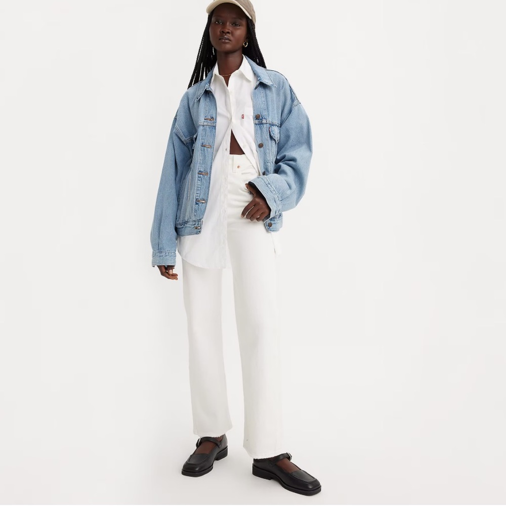 LEVIS Ribcage Straight Jeans in White - sz 26